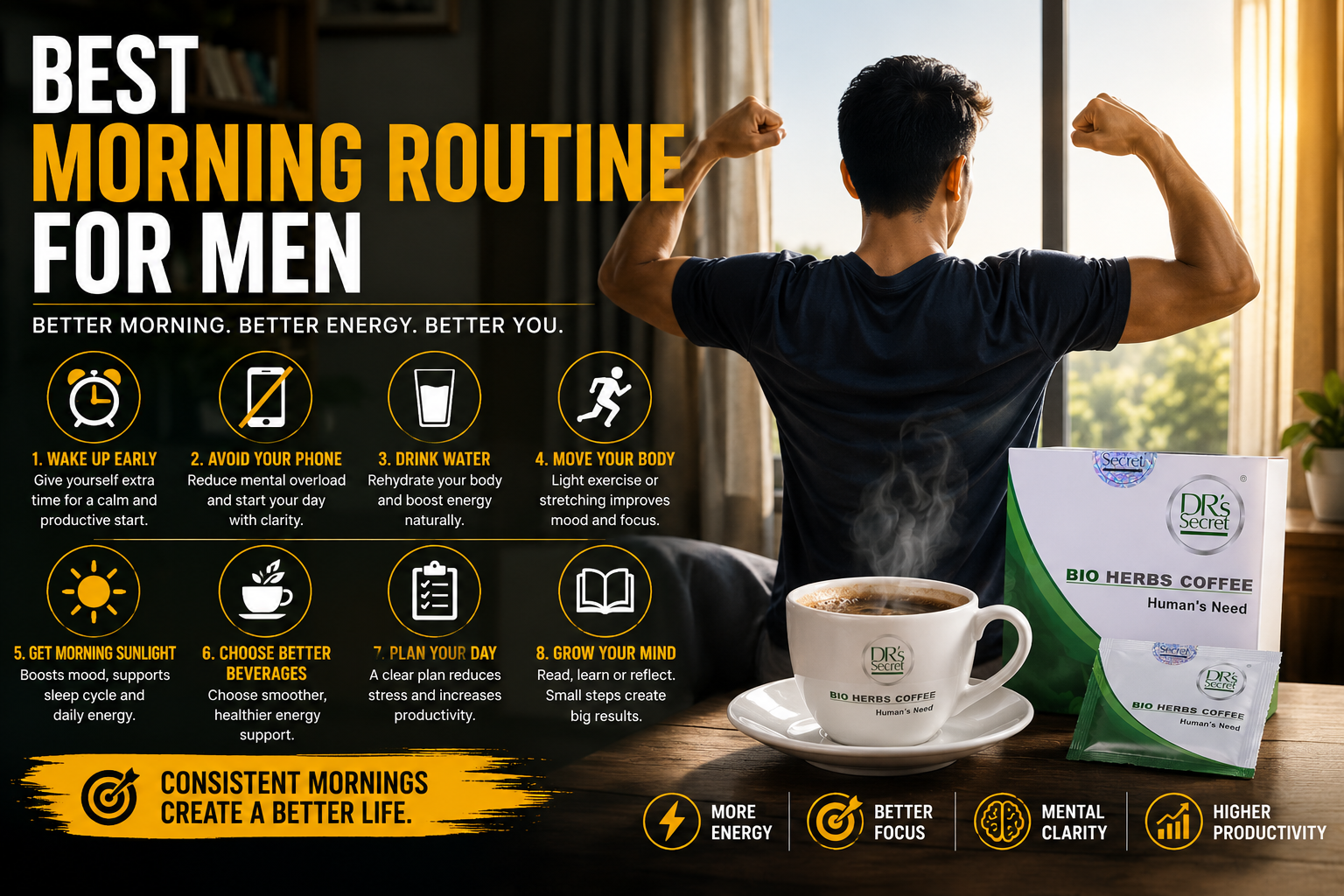 Best Morning Routine For Men To Improve Energy And Focus Naturally