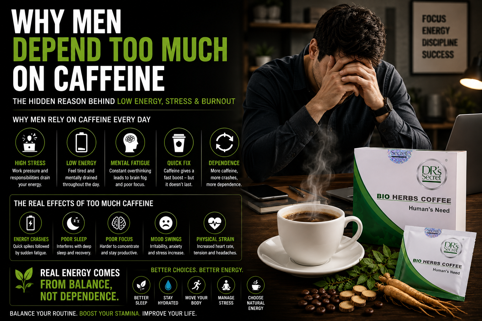 Why Men Depend Too Much On Caffeine Today